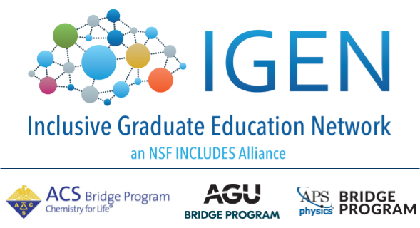 IGEN: Inclusive Graduate Education Network. ACS, AGU and APS Bridge Programs